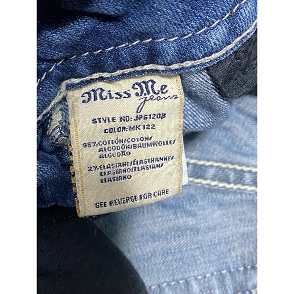 Miss Me 26 JP6120B Embroidered Embellished Rhinestone Jeans Bling Rodeo Cowgirl - Picture 7 of 12